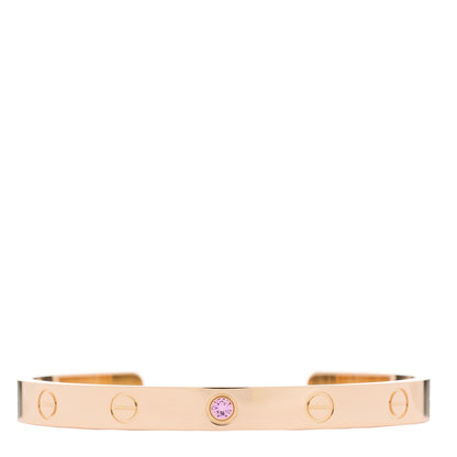 Cartier 18K Pink Gold Pink Sapphire LOVE Cuff Bracelet 17 1 of 4