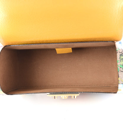 Gucci GG Supreme Monogram Flora Small Padlock Bamboo Shoulder Bag Beige Multicolor Crop 4 of 11