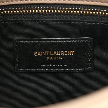 Saint Laurent Lambskin Quilted Toy Loulou Puffer Monogram Chain Satchel Nude Powder 6 of 12