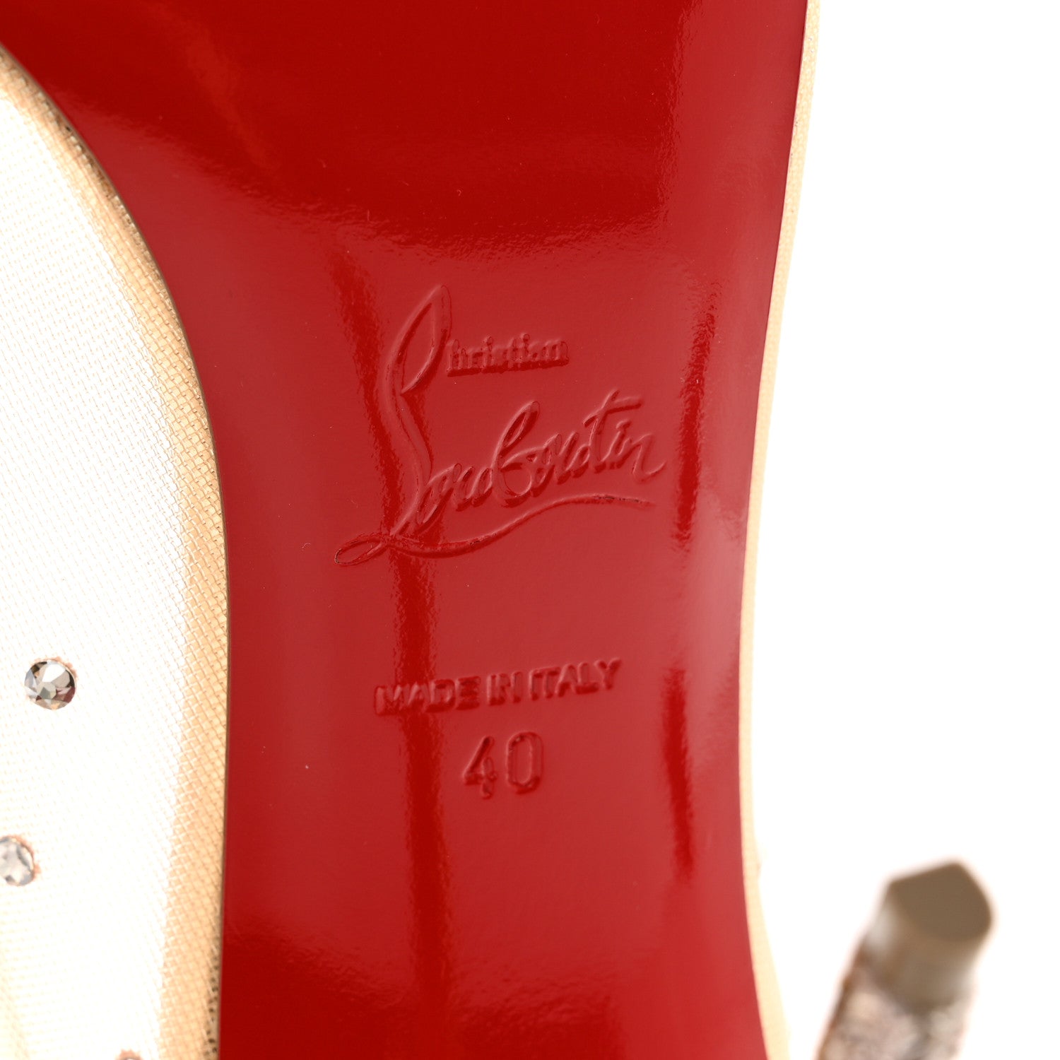 Christian Louboutin Rete Glitter Mini Specchio Strass Follies 100 Pumps 40 Pearl 6 of 9