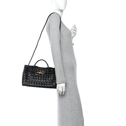 Bottega Veneta Nappa Intrecciato Small East West Andiamo Shoulder Bag Black 2 of 10