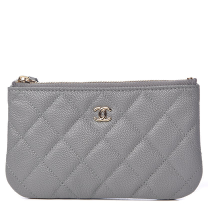 Chanel Caviar Quilted Small Cosmetic Case Grey 1 of 8
