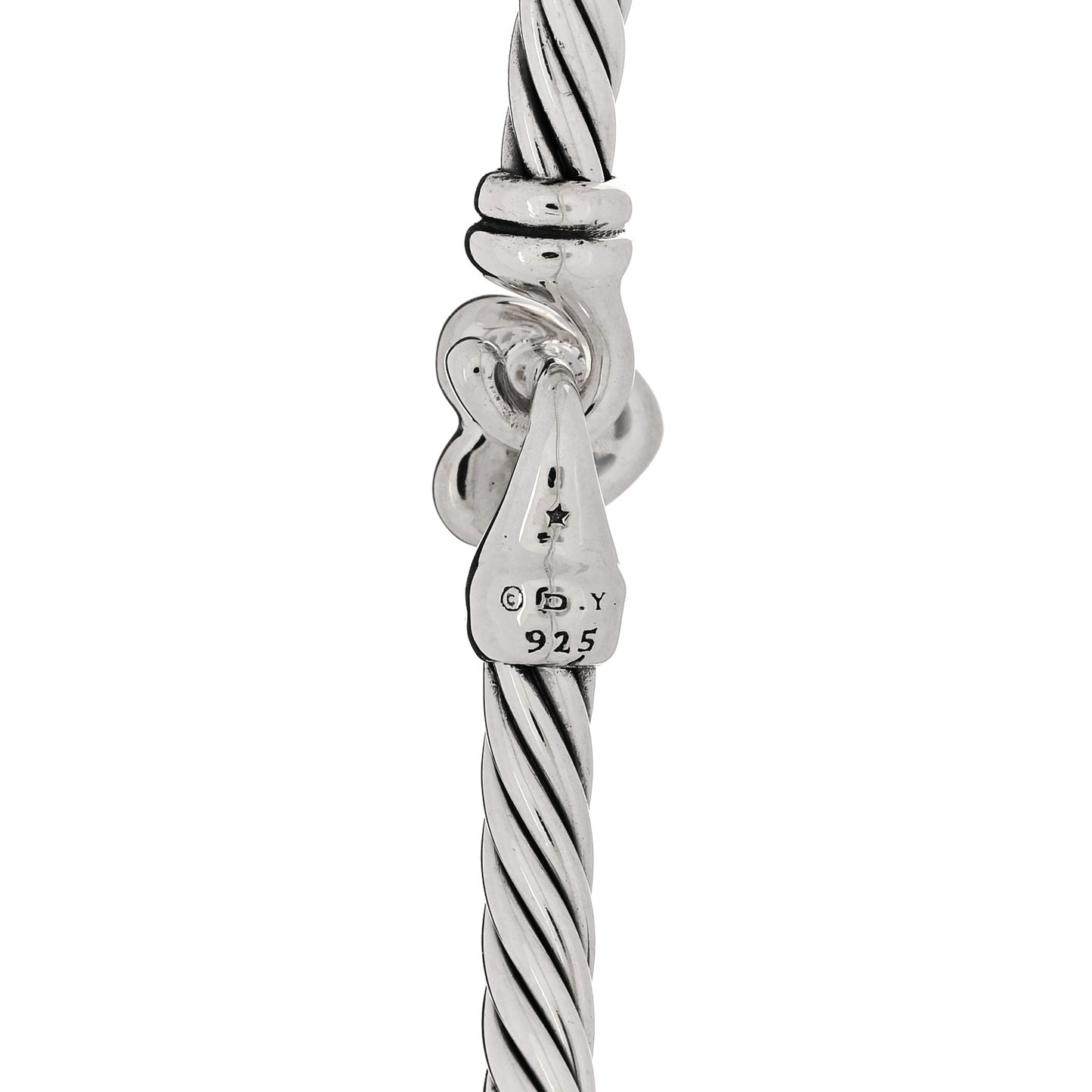 Sterling Silver Diamond Cable Collectibles Heart Bracelet