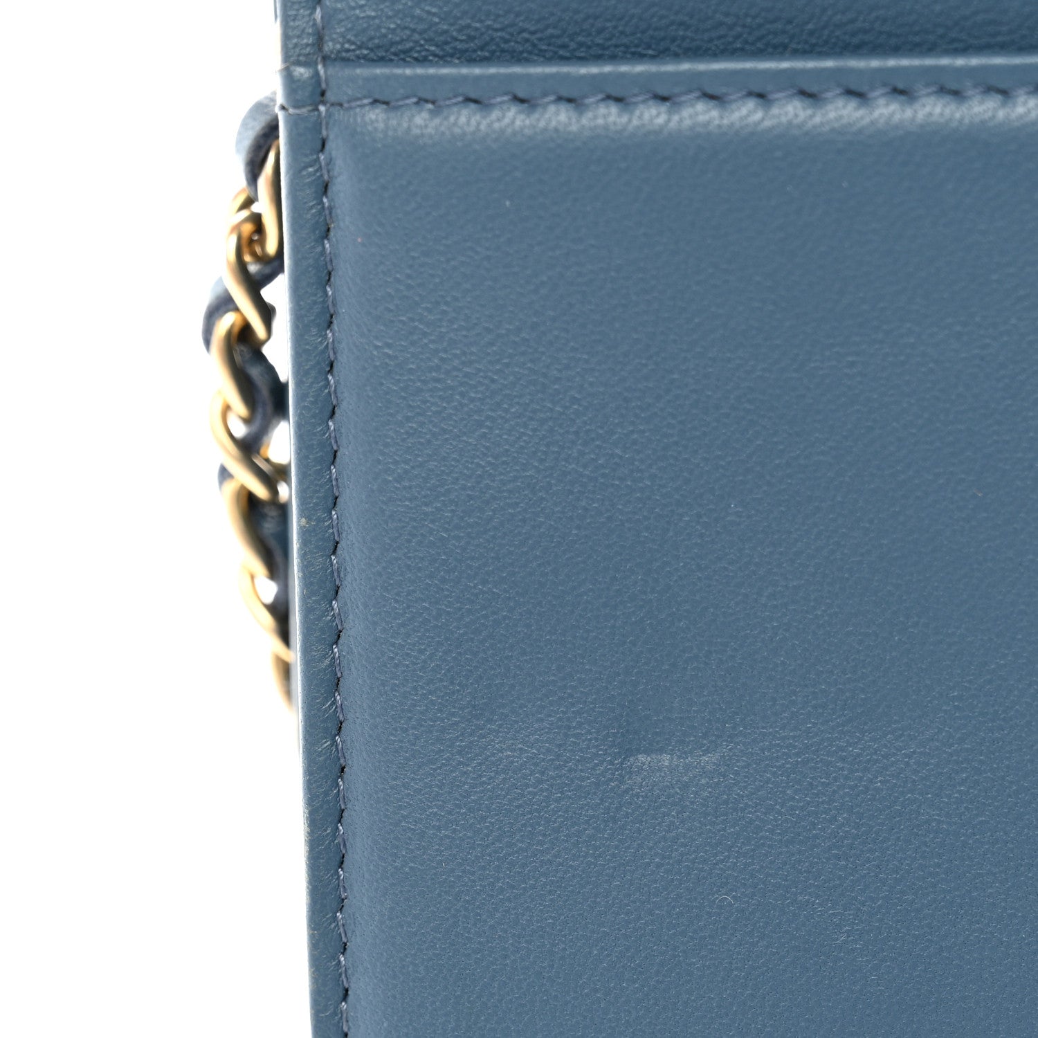 Chanel Rabbit Fur Wallet On Chain WOC Blue 12 of 12