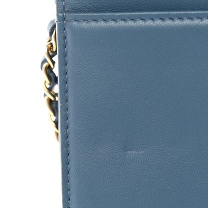 Chanel Rabbit Fur Wallet On Chain WOC Blue 12 of 12