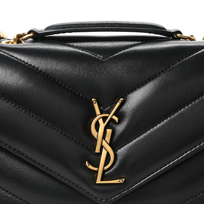 Saint Laurent Lambskin Chevron Quilted Small LouLou Black 9 of 11