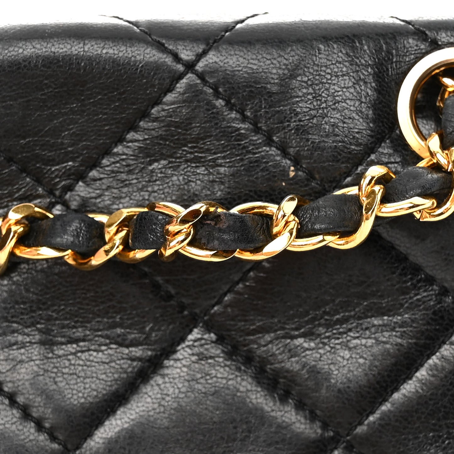 Lambskin Quilted Medium Single Flap Black