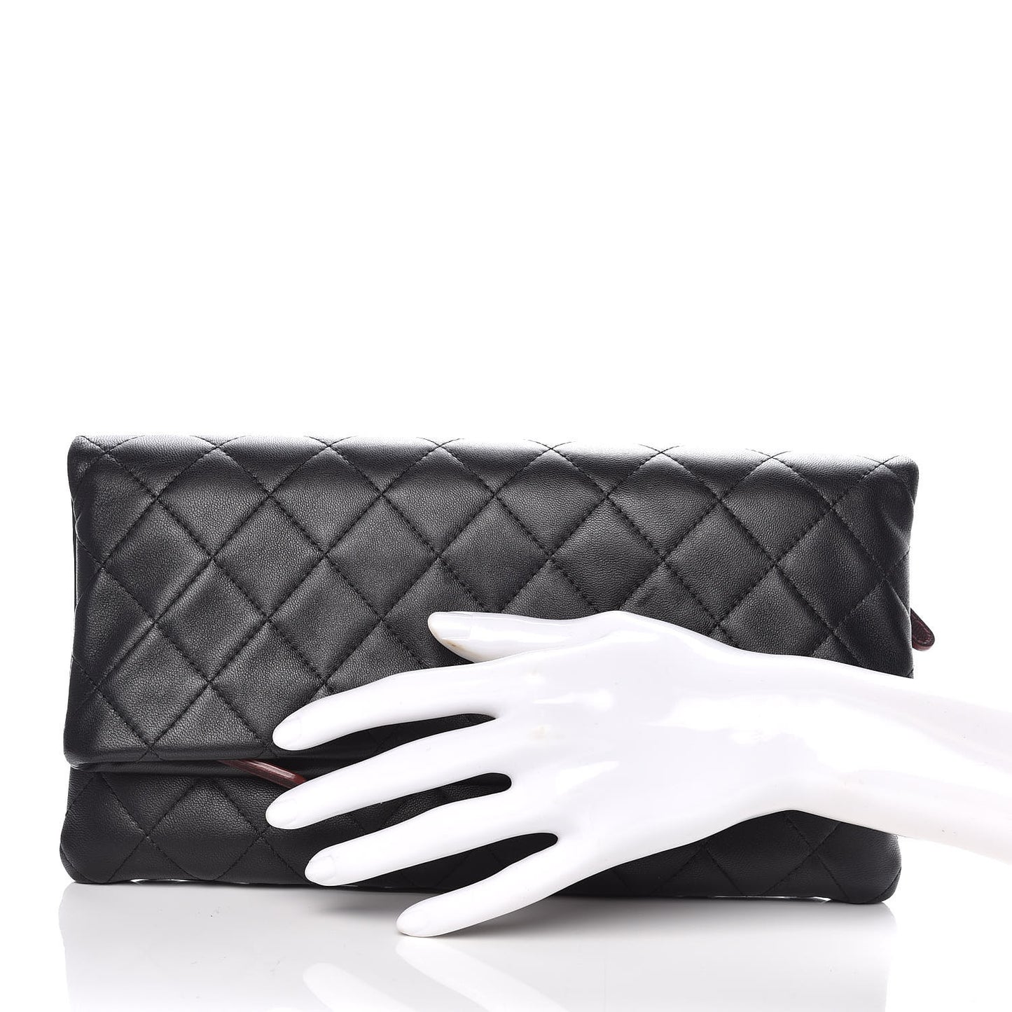 Lambskin Quilted CC Beauty Clutch Black