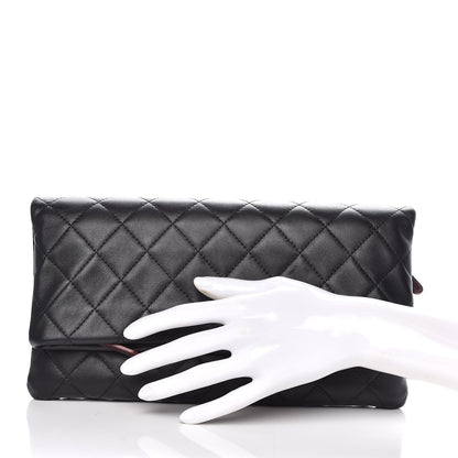Chanel Lambskin Quilted CC Beauty Clutch Black 2 of 8