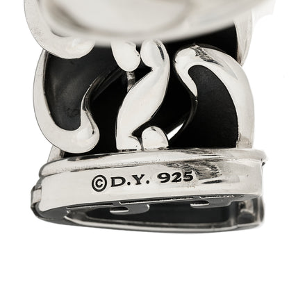 David Yurman Sterling Silver Diamond Blue Sapphire Tanzanite Sculpted Bracelet 3 of 4