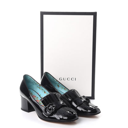 Gucci Vernice GG Marmont Fringe Loafer Pumps 36.5 Black 12 of 12