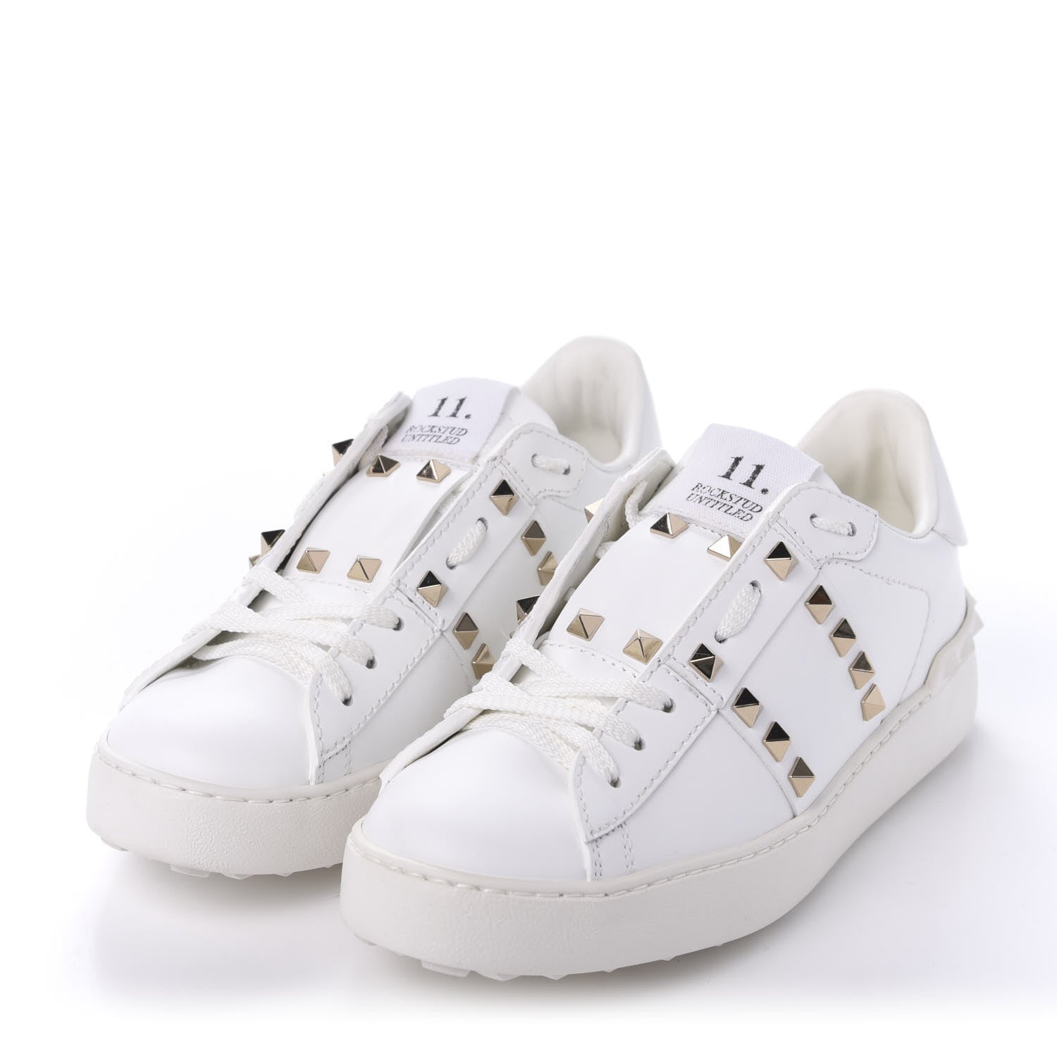 Valentino Garavani Calfskin Rockstud Untitled Open Sneakers 37.5 White 3 of 9