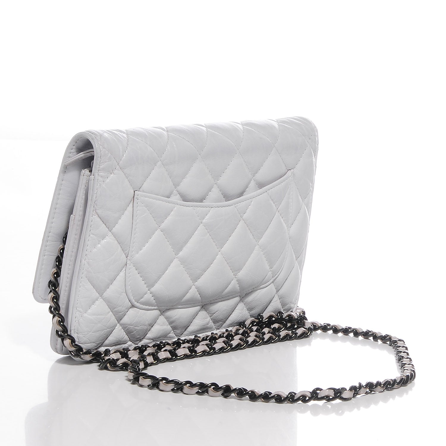 Chanel Aged Calfskin Quilted Reissue Wallet On Chain WOC White 3 of 7