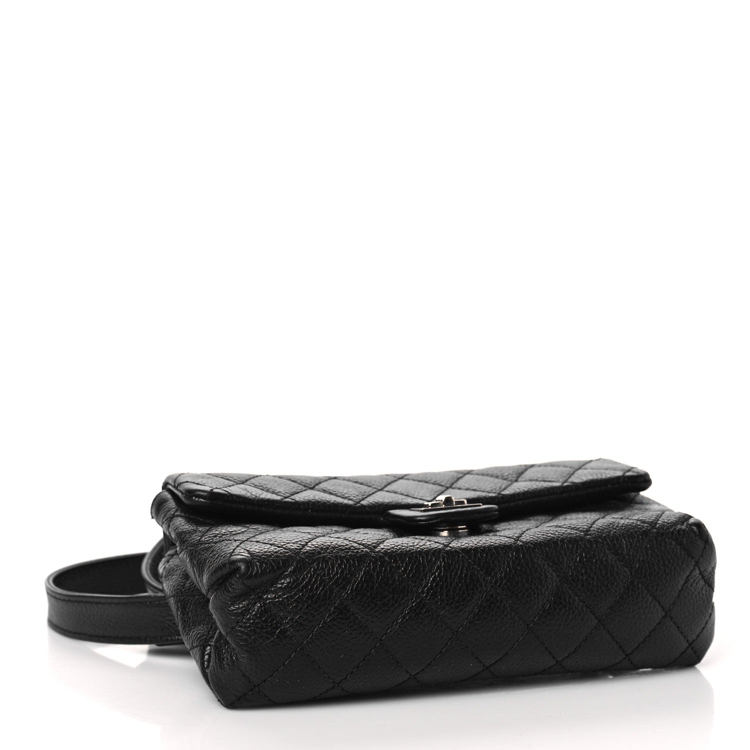 Chanel Grained Calfskin Quilted 2.55 Reissue Flap Belt Bag Clutch Black 4 of 11