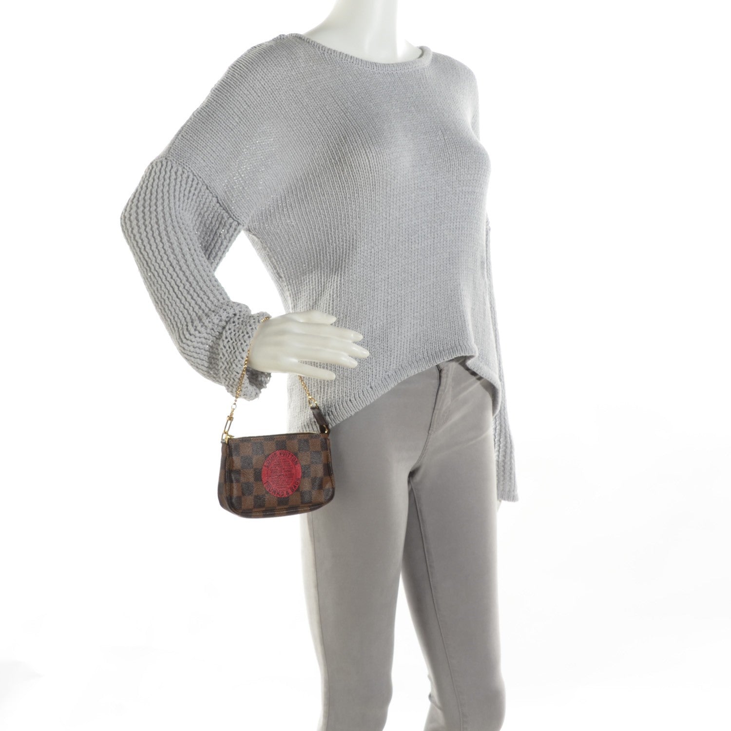 Louis Vuitton Damier Ebene Complice Trunks and Bags Mini Pochette Accessories Red 2 of 7