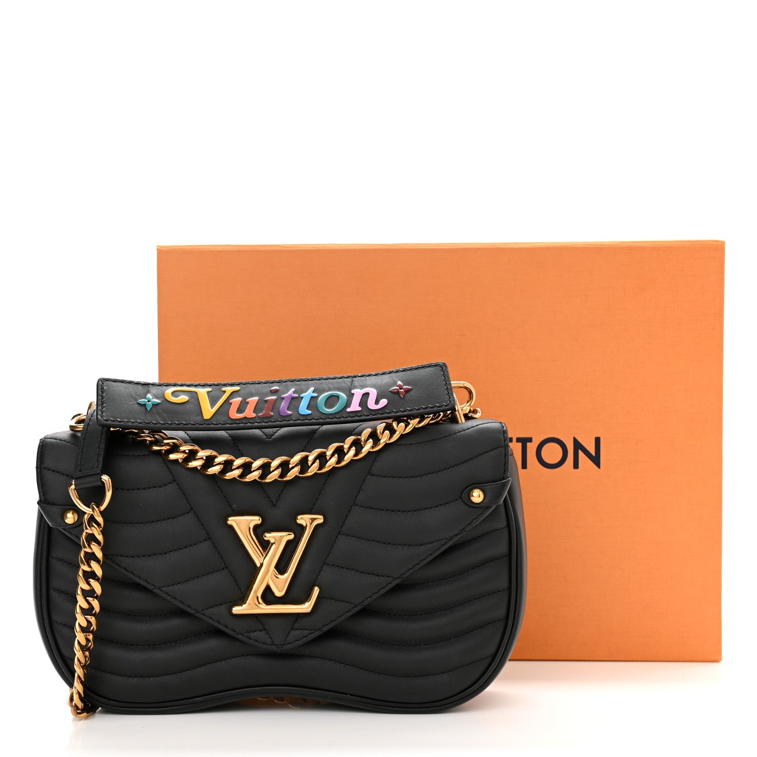 Louis Vuitton Calfskin New Wave Chain MM Black 13 of 13