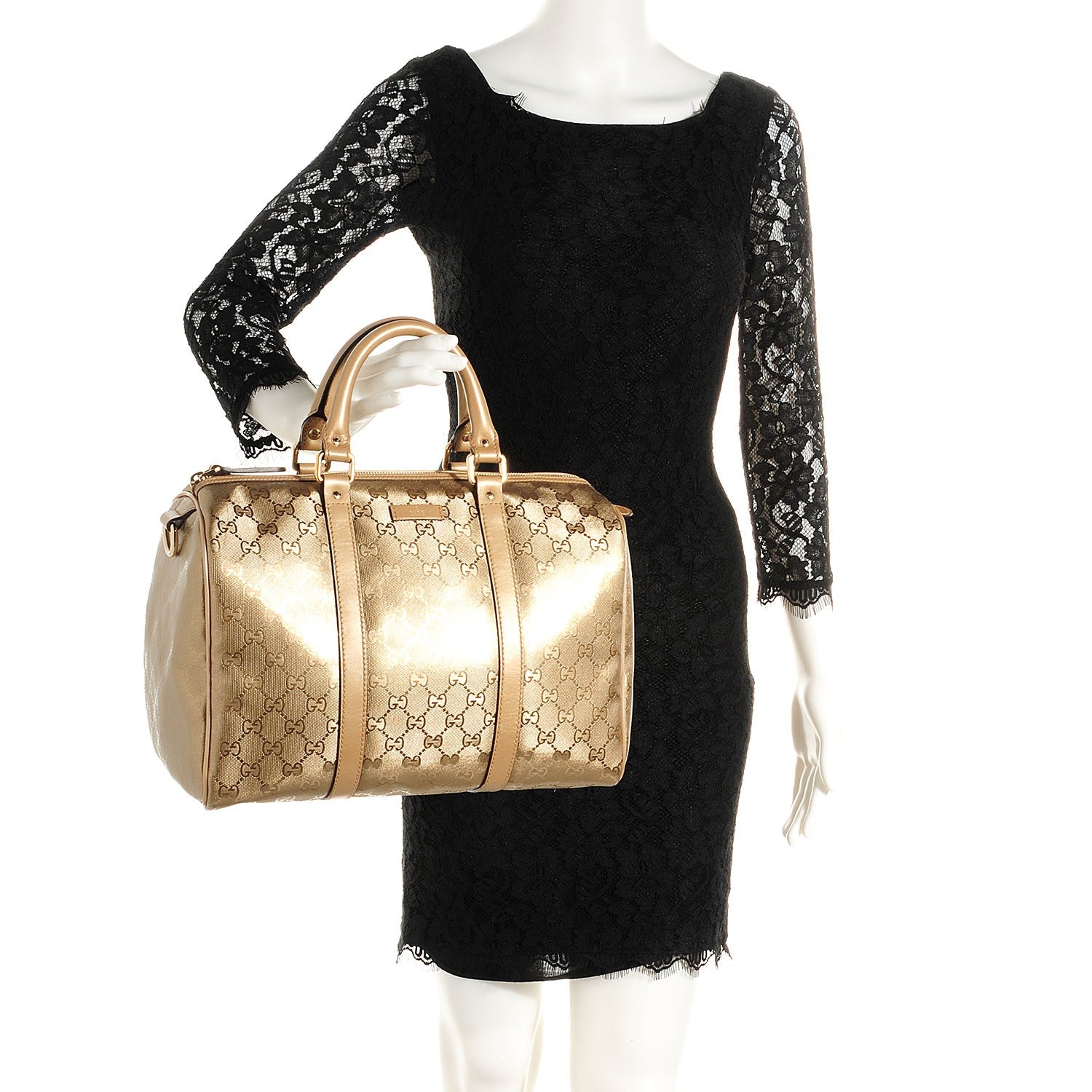 Gucci Imprime Monogram Medium Joy Boston Champagne 2 of 9