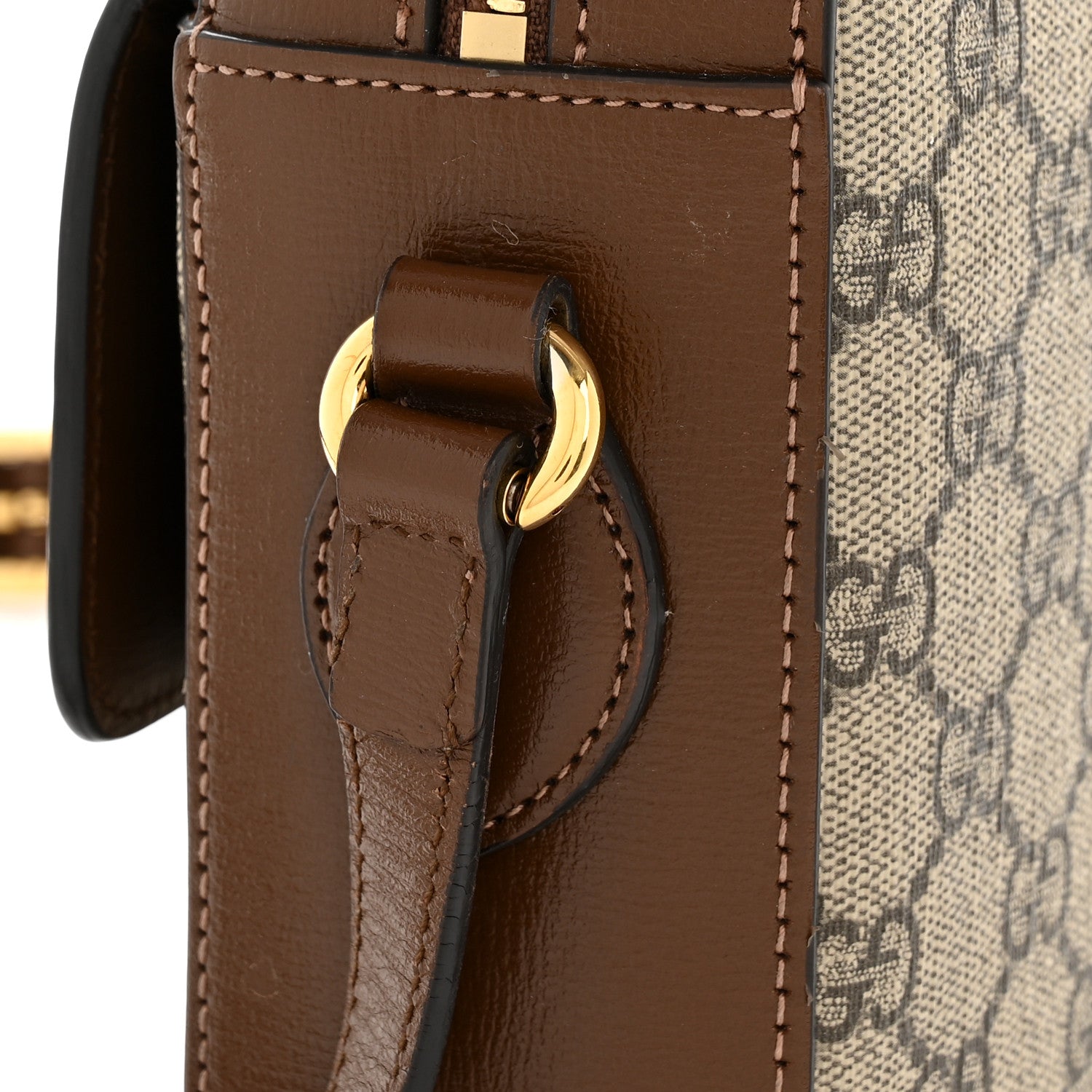 Gucci GG Supreme Monogram Small Horsebit 1955 Shoulder Bag Beige Brown Sugar 12 of 12