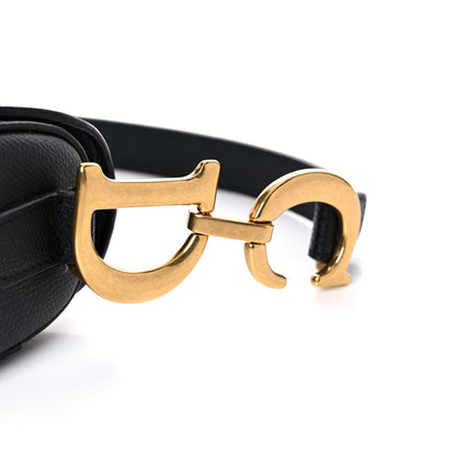Christian Dior Grained Calfskin Saddle Bag Black 17 of 18