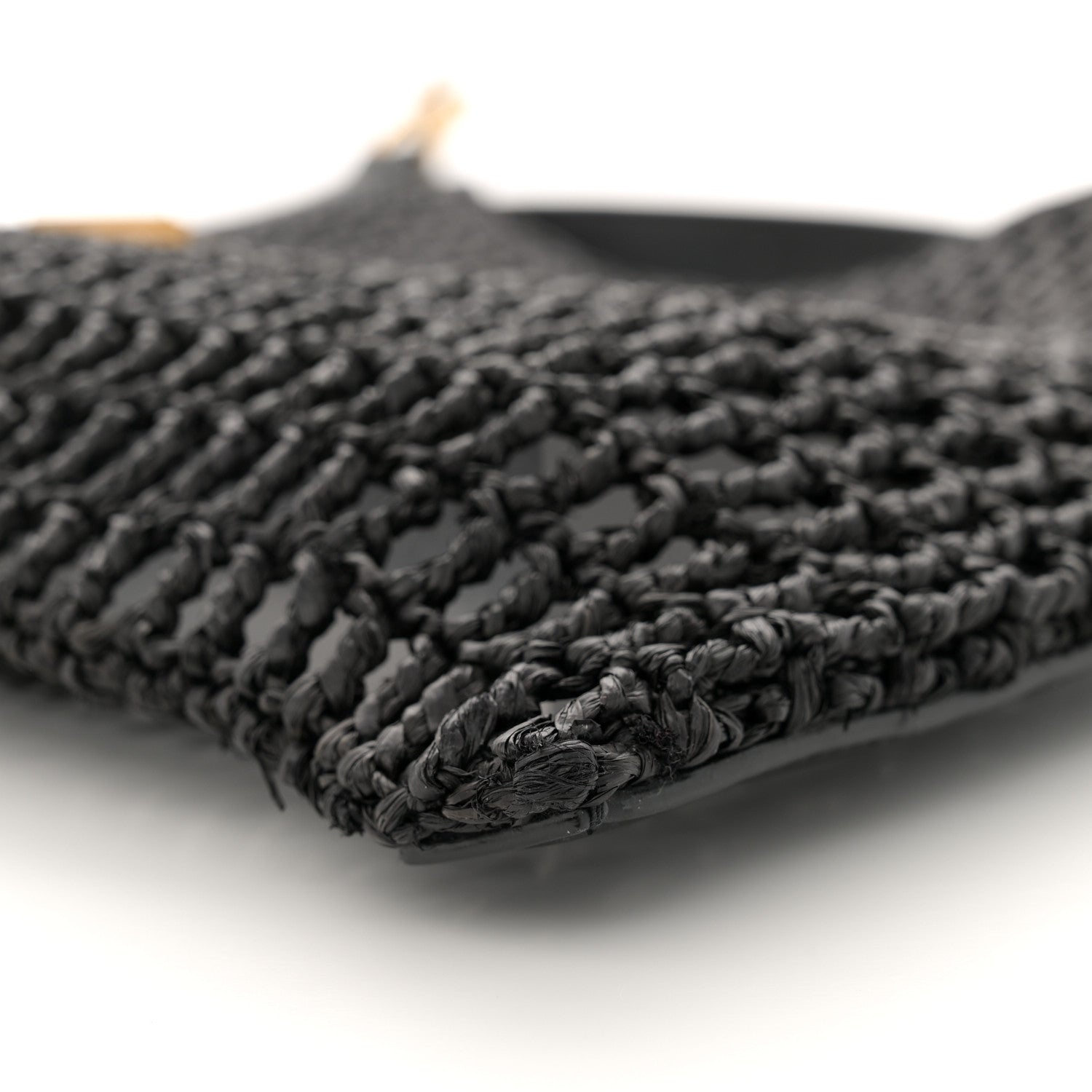 Saint Laurent Raffia Calfskin Oxalis Shoulder Bag Black 10 of 11