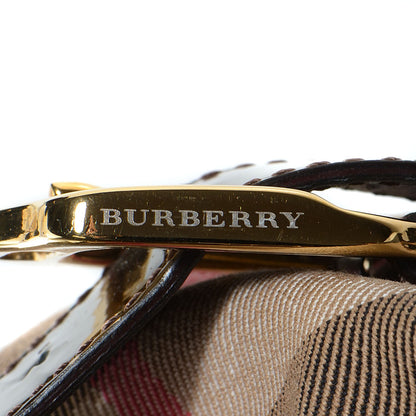 Burberry Patent House Check Margaret Bag Brown 9 of 10