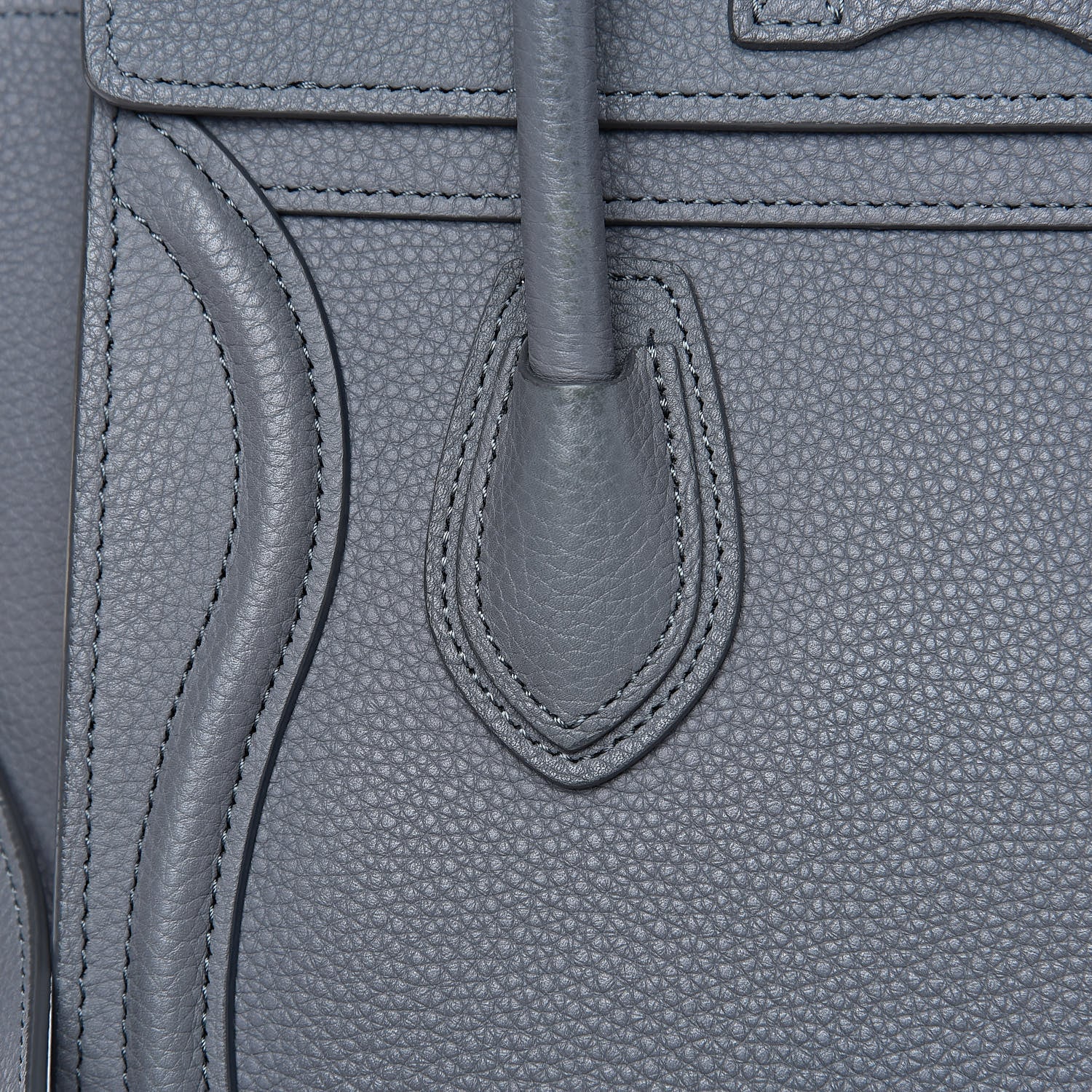 Celine Drummed Calfskin Nano Luggage Kohl 12 of 14