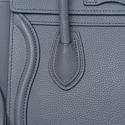 Celine Drummed Calfskin Nano Luggage Kohl 12 of 14