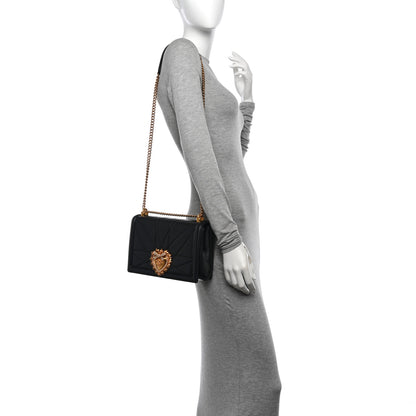 Dolce & Gabbana Calfskin Large Devotion Crossbody Bag Black 2 of 11