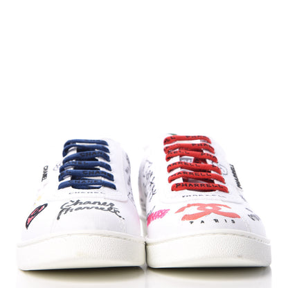 Chanel x Pharrell Williams Mens Canvas Sneakers 43 White 2 of 11