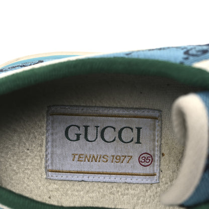 Gucci GG Monogram Multicolor Web Womens 1977 Tennis Sneakers 35 Light Blue Mystic White 9 of 10