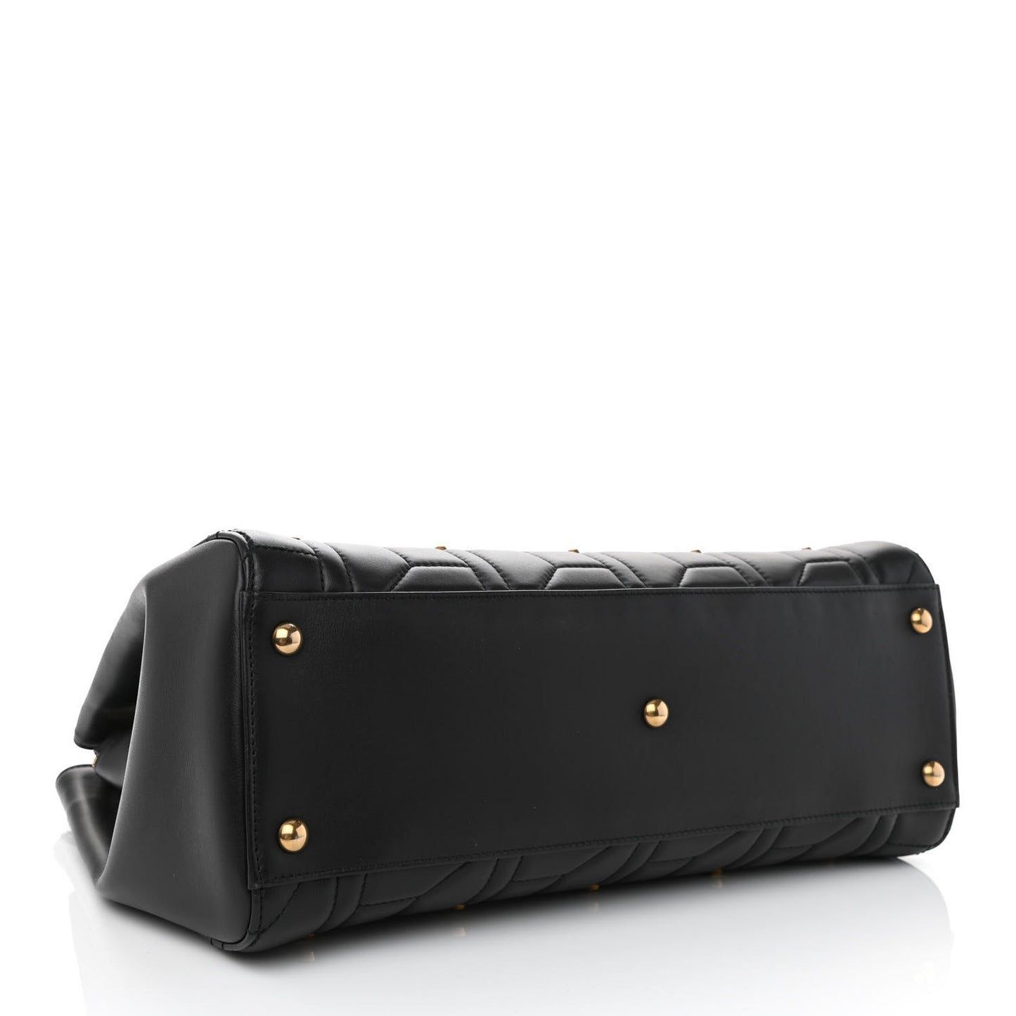 Calfskin Matelasse Studded Medium GG Marmont Tote Black