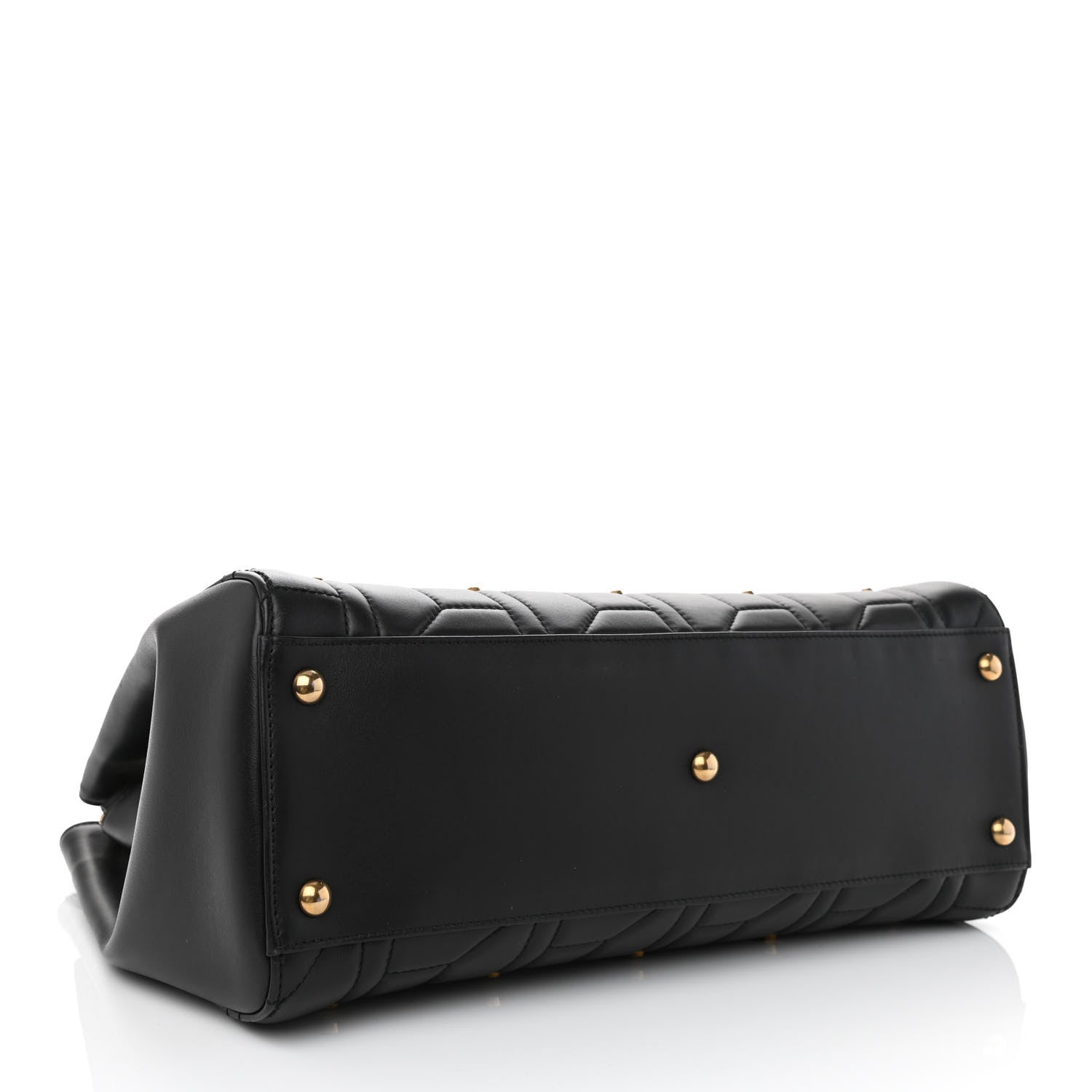 Gucci Calfskin Matelasse Studded Medium GG Marmont Tote Black 4 of 8