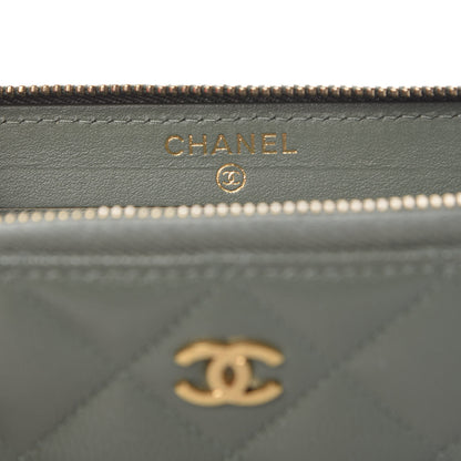 Chanel Iridescent Caviar Quilted Medium Zip Around Wallet Light Green 6 of 9