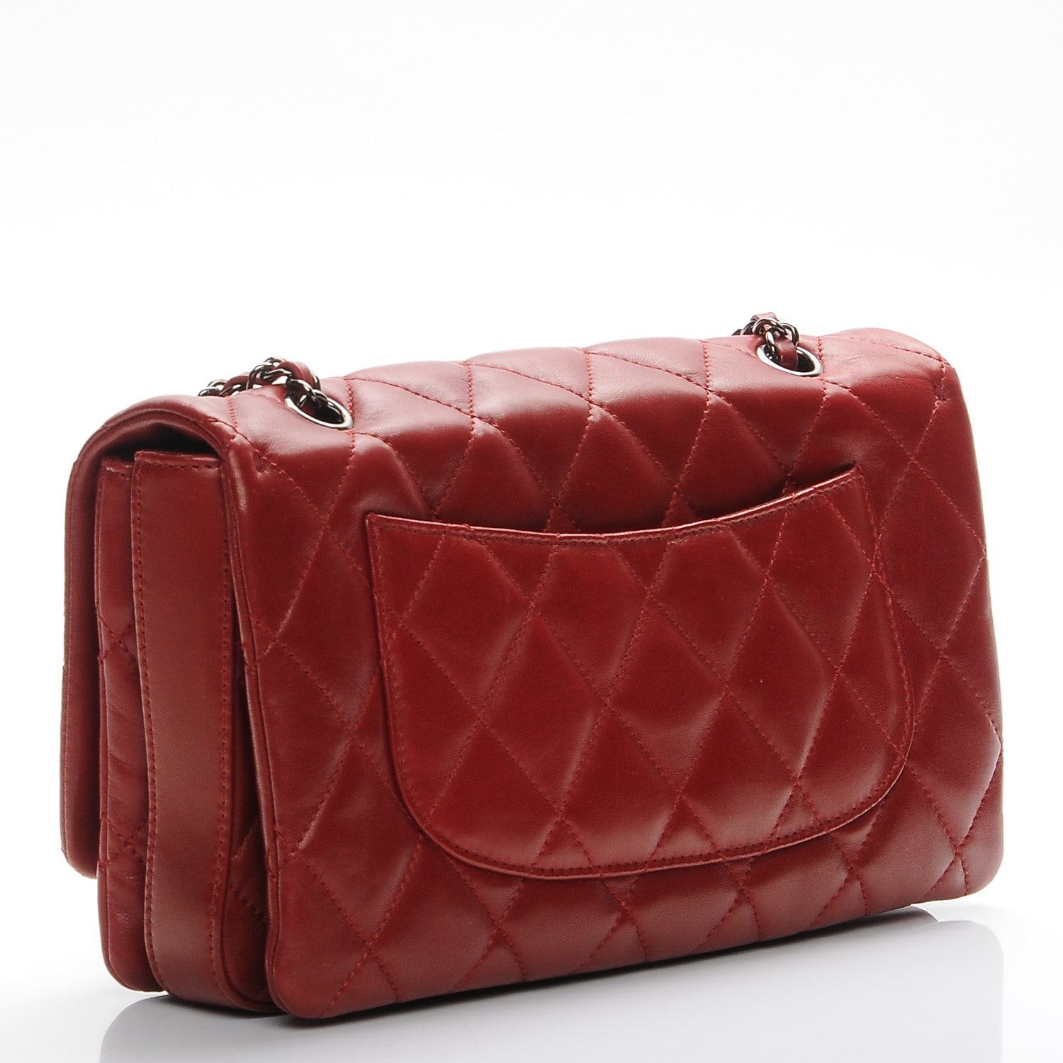 Chanel Lambskin Quilted Large 3 Flap Red 3 of 7