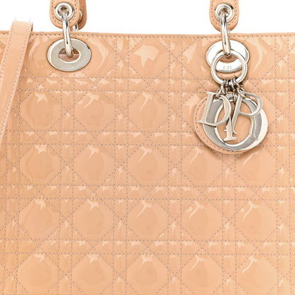 Christian Dior Patent Cannage Large Lady Dior Dark Beige 8 of 12