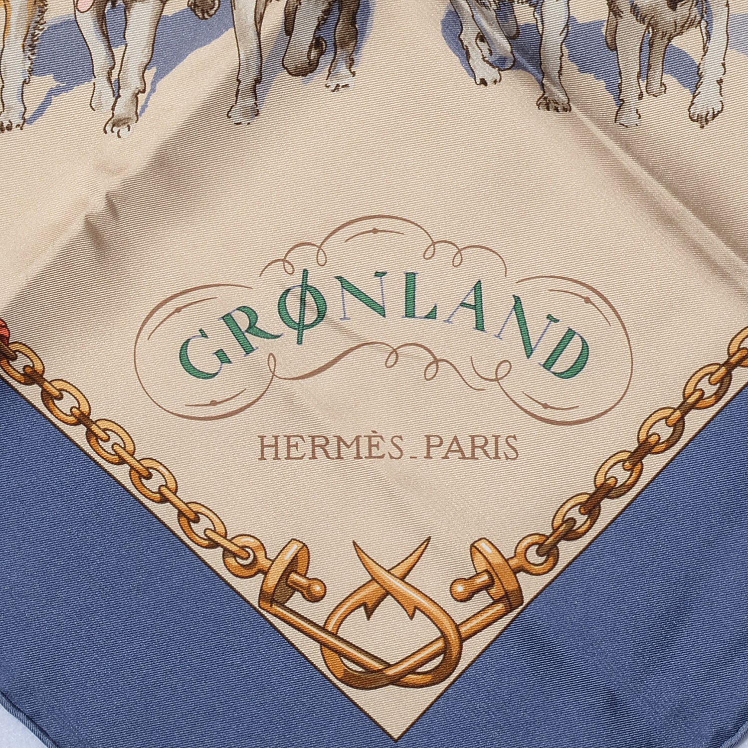 Hermes Silk Gronland Scarf 90 Bleu 3 of 4