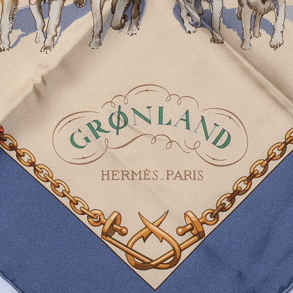 Hermes Silk Gronland Scarf 90 Bleu 3 of 4