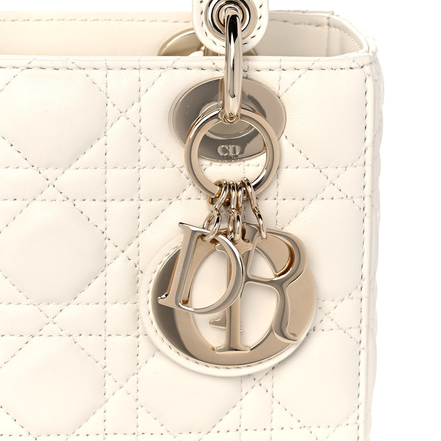 Christian Dior Lambskin Cannage Small Lady Dior White 7 of 10