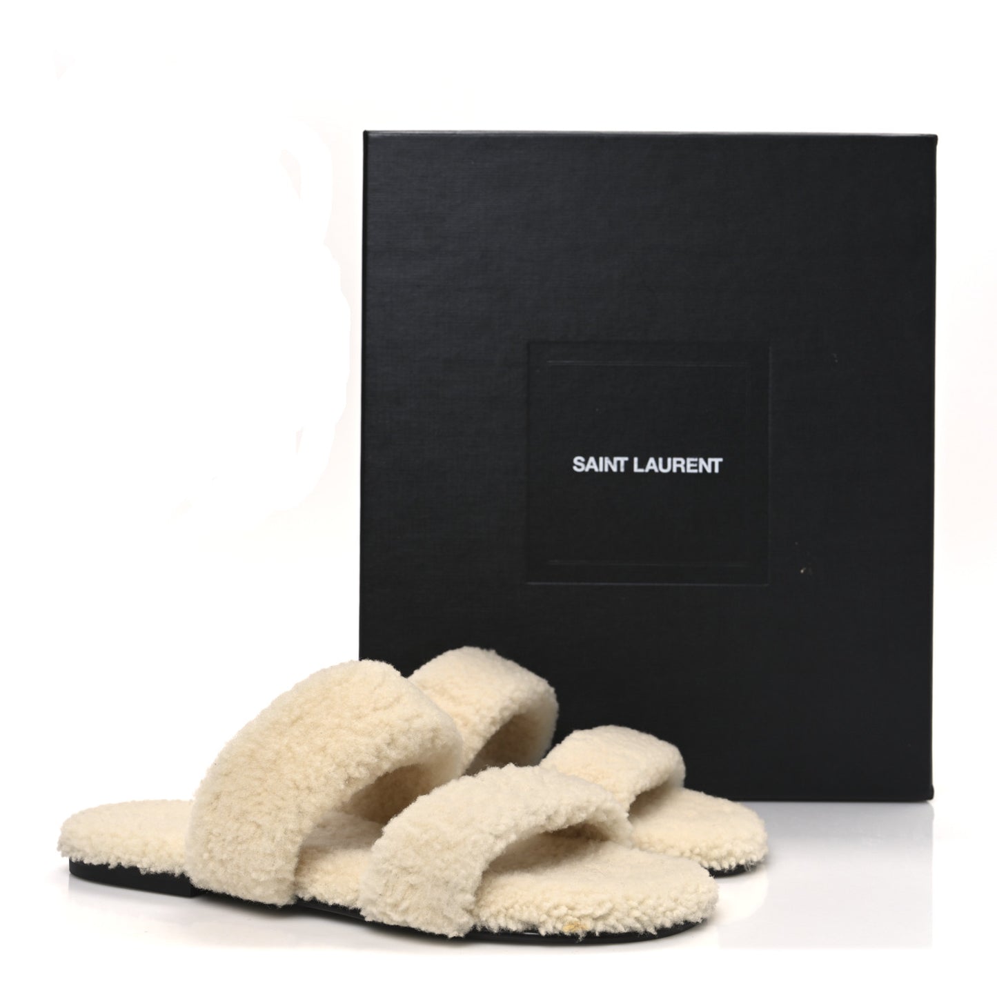 Shearling Mens Bleach Flat Slide Sandals 43 Naturale