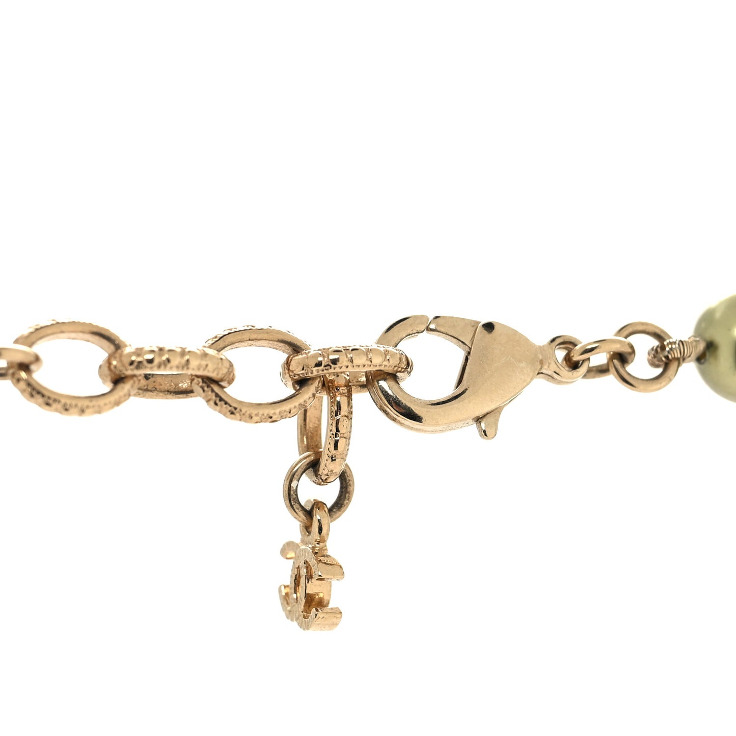 Pearl Star CC Long Necklace Green Gold