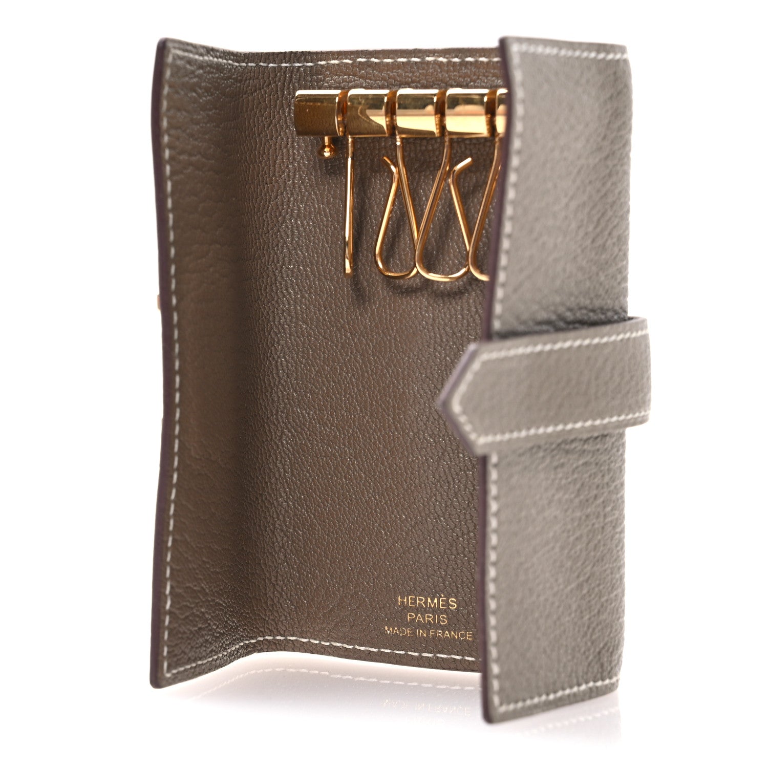 Hermes Chevre Mysore Bearn Multicles 4 Key Holder Etoupe 5 of 7