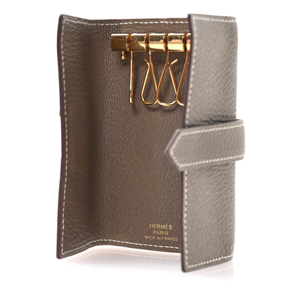 Hermes Chevre Mysore Bearn Multicles 4 Key Holder Etoupe 5 of 7