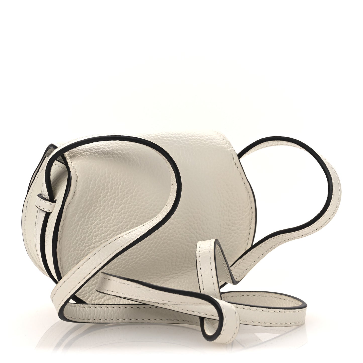 Calfskin Nano Marcie Saddle Bag White