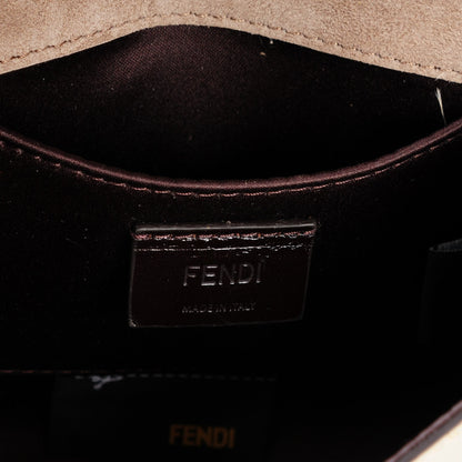 Fendi Vitello Mirror Elite Bi-Color Mini Rush Clutch Gold Grey 6 of 8