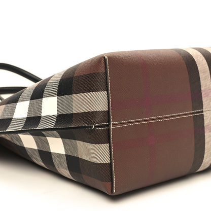 Burberry E-Canvas Check Medium Soft TB Tote Dark Birch Brown 9 of 12
