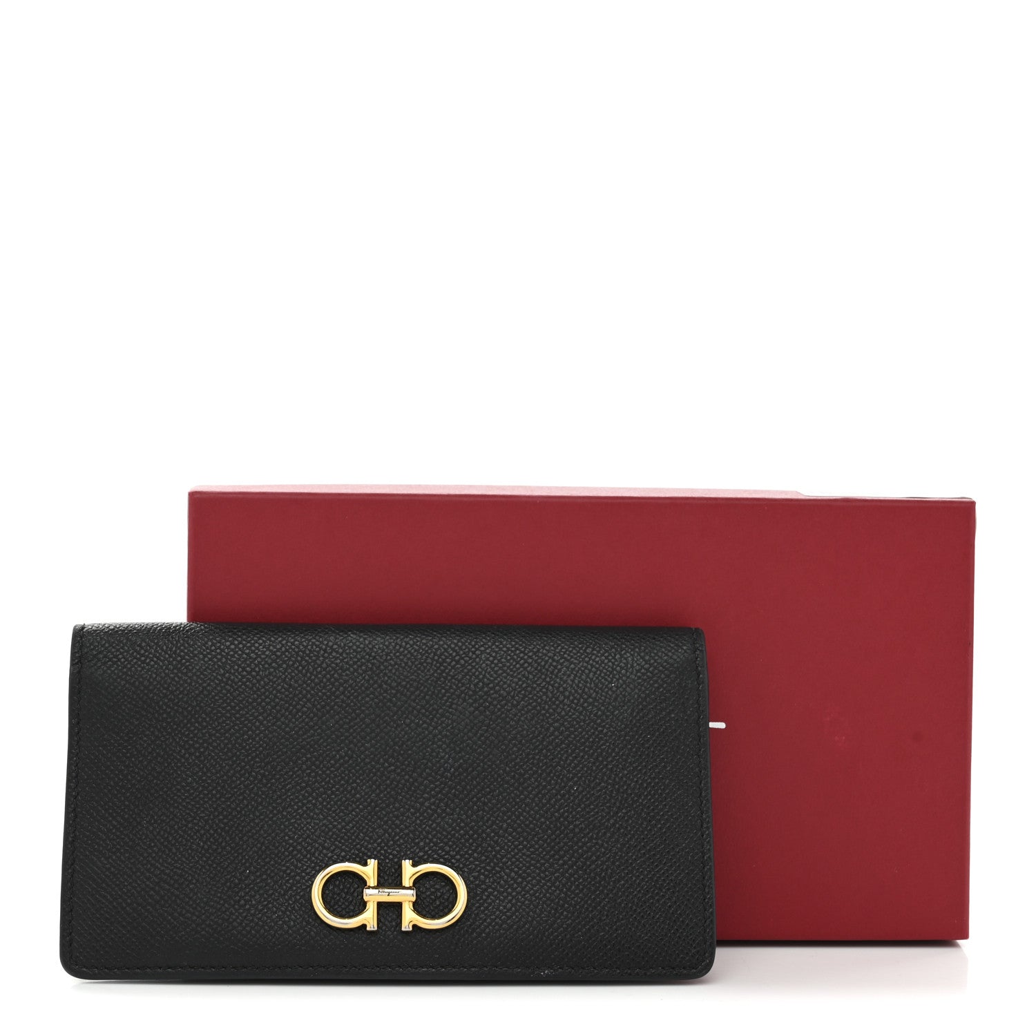 Salvatore Ferragamo Grained Calfskin Gancini Continental Wallet Black 8 of 8