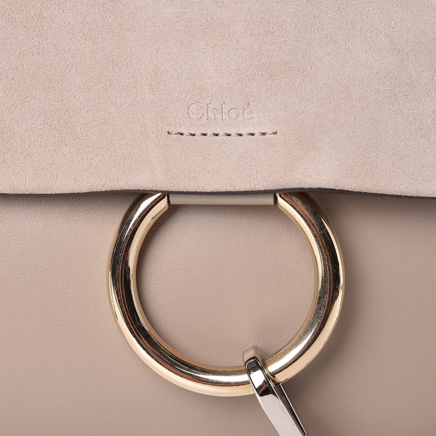 Calfskin Suede Medium Faye Shoulder Bag Motty Grey