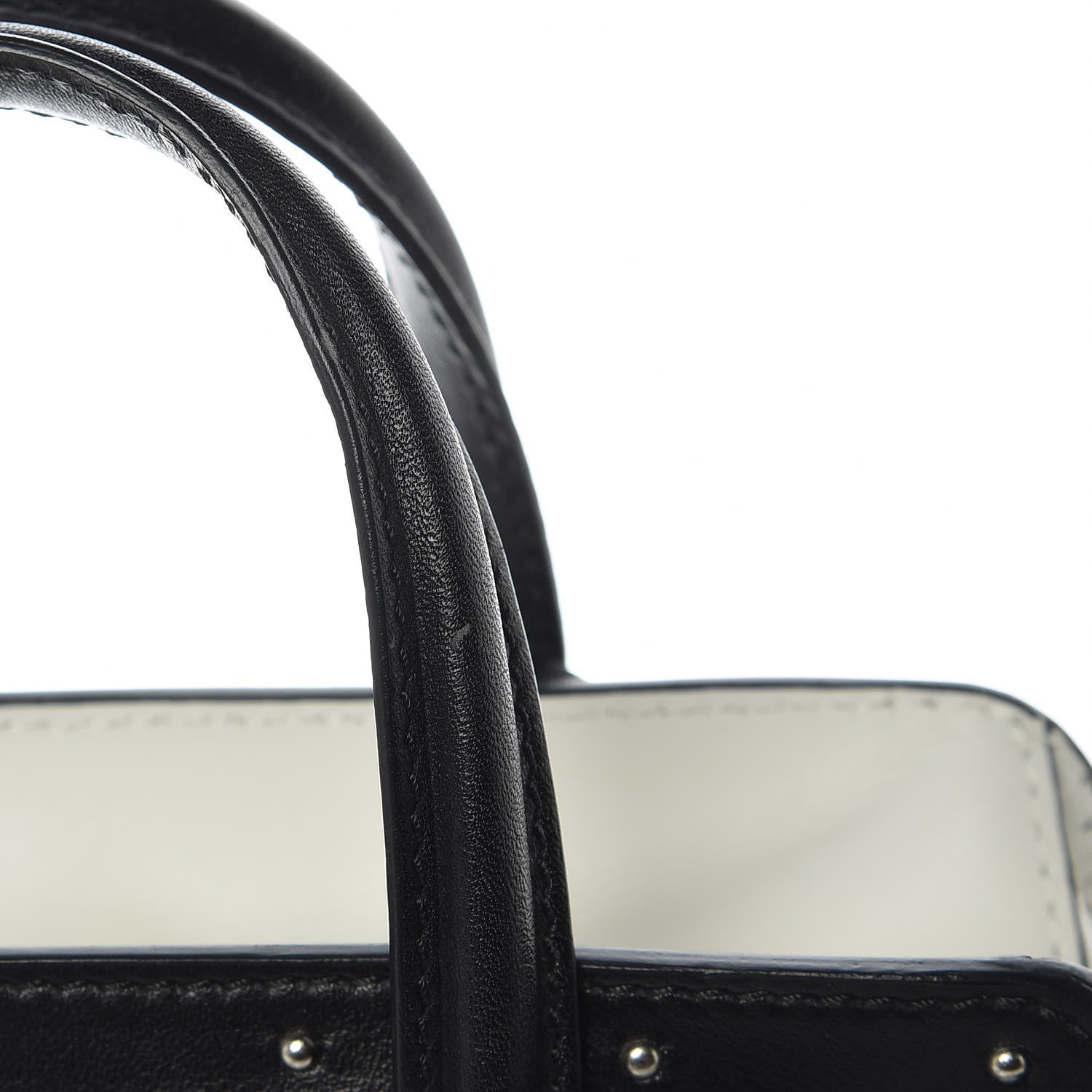 Alexander McQueen Calfskin Studded Mini Padlock Tote Black White 12 of 12