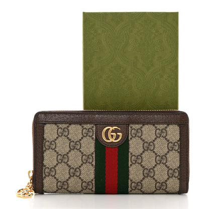 Gucci GG Supreme Monogram Web Ophidia Zip Around Wallet Brown 8 of 8