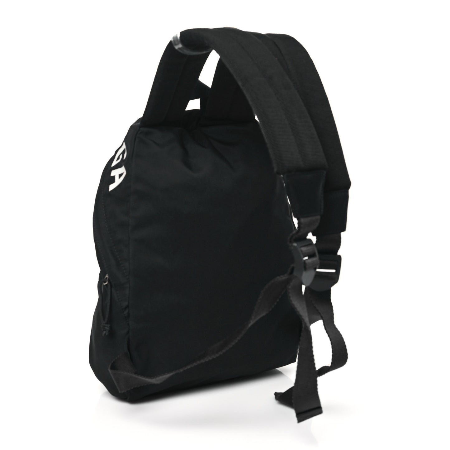 Sport Nylon Logo Embroidered S Wheel Backpack Black